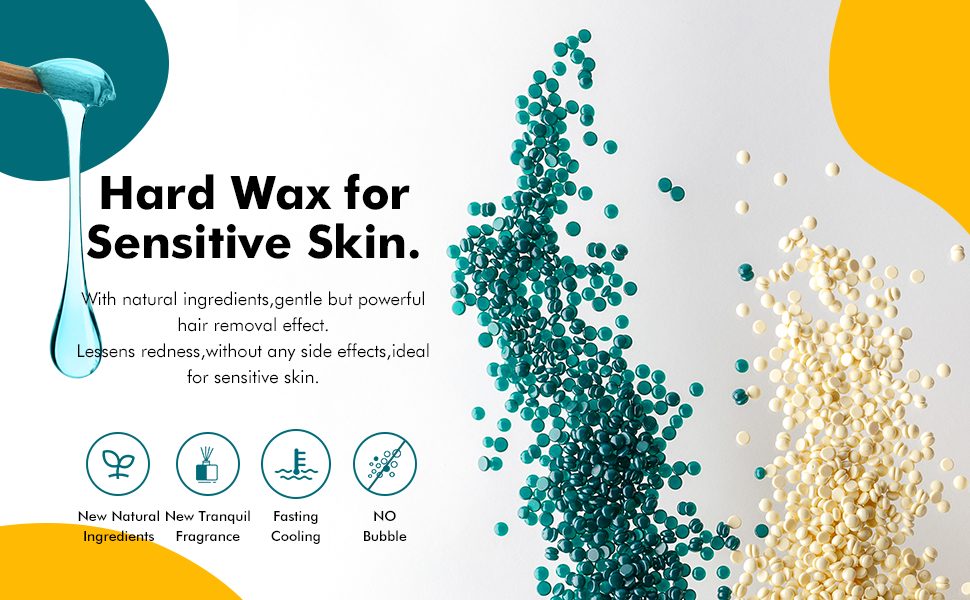 Yeelen Hair Removal Kit Hot Wax Warmer Waxing Kit Wax Melts with 4