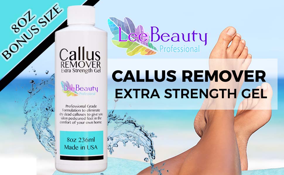 Lee Beauty Professional Callus Remover Extra Strength Gel (8 Oz) and Foot  Rasp Spa Kit