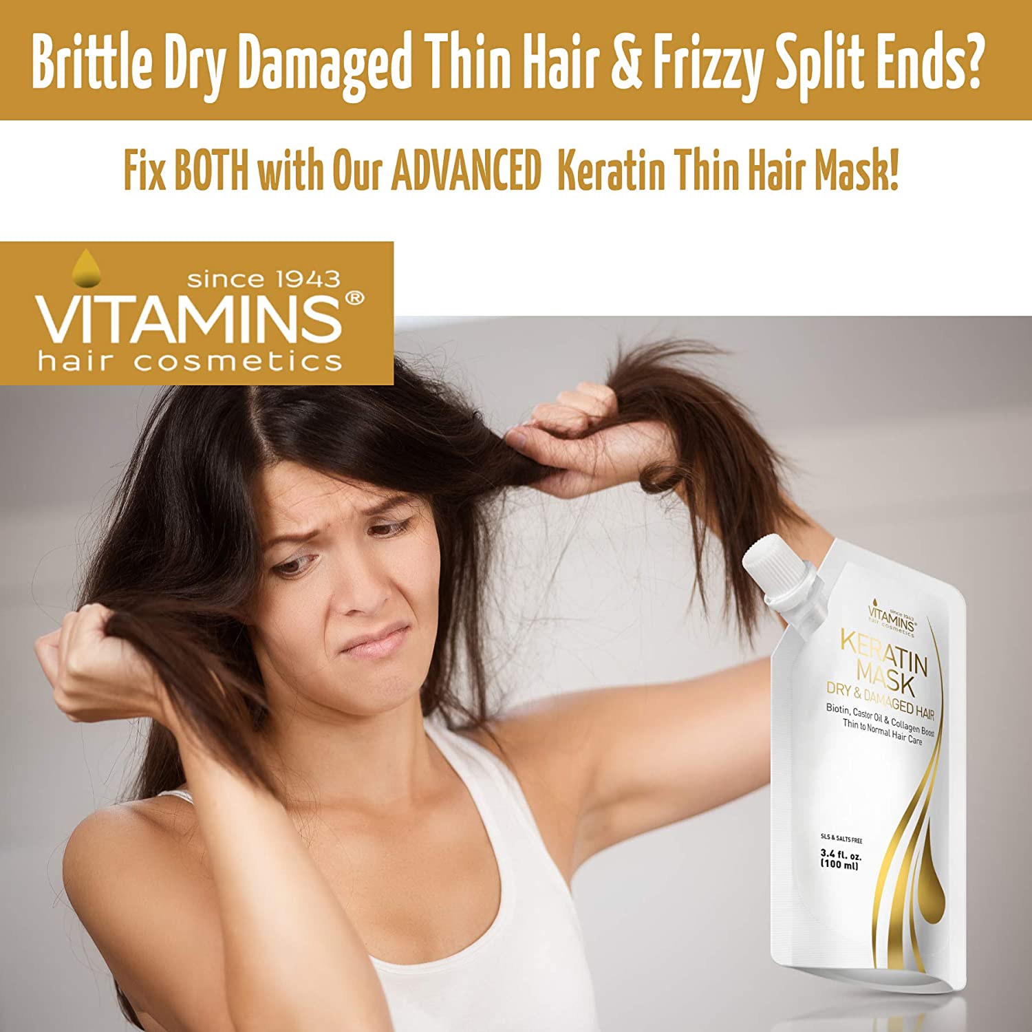 Vitamins Keratin Hair Mask Deep Conditioner BoldProducts Instant