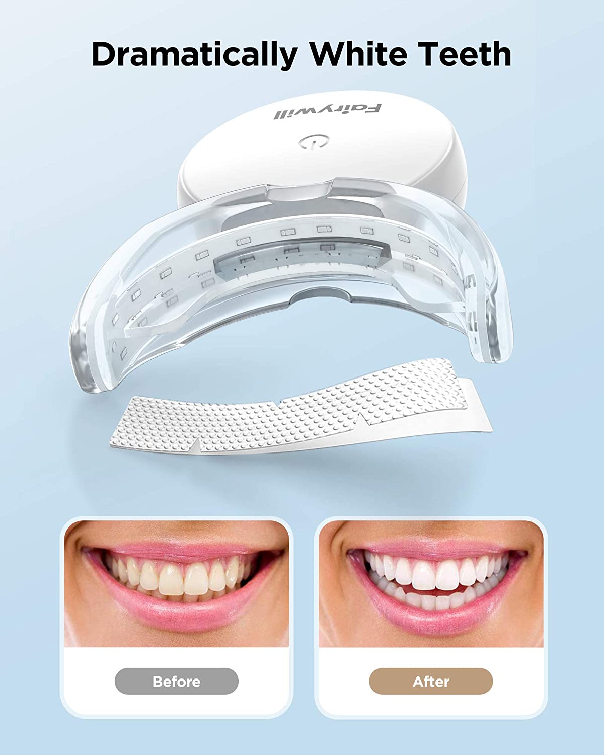 Fairywill Teeth Whitening Strips with Light BoldProducts Instant Lifestyle & Beauty