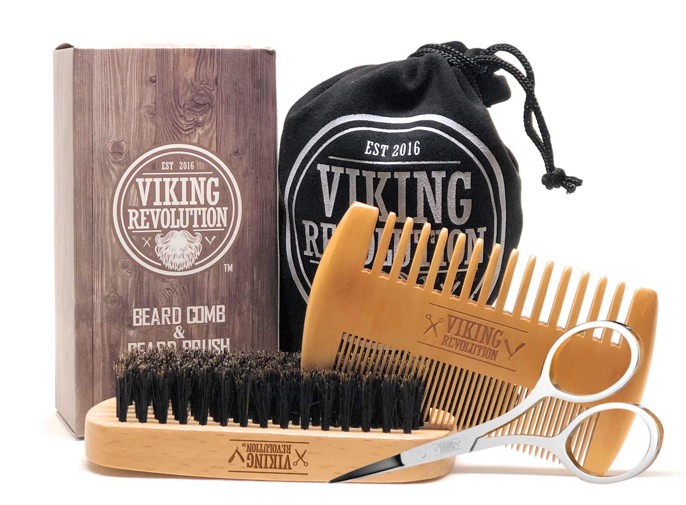 Viking Revolution Beard Comb and Beard Brush Set BoldProducts