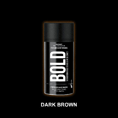BOLD hair fibers bottle in Dark Brown