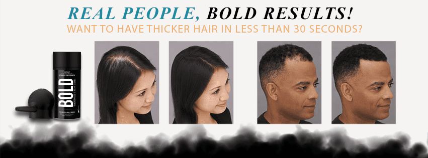 Real people, BOLD results: existing hair-fiber before-and-after examples