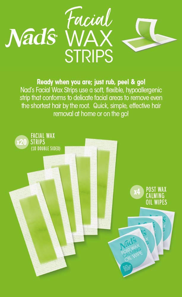 Nad's Facial Wax Strips Fragrance free 48 Count ⋆ BoldProducts USA