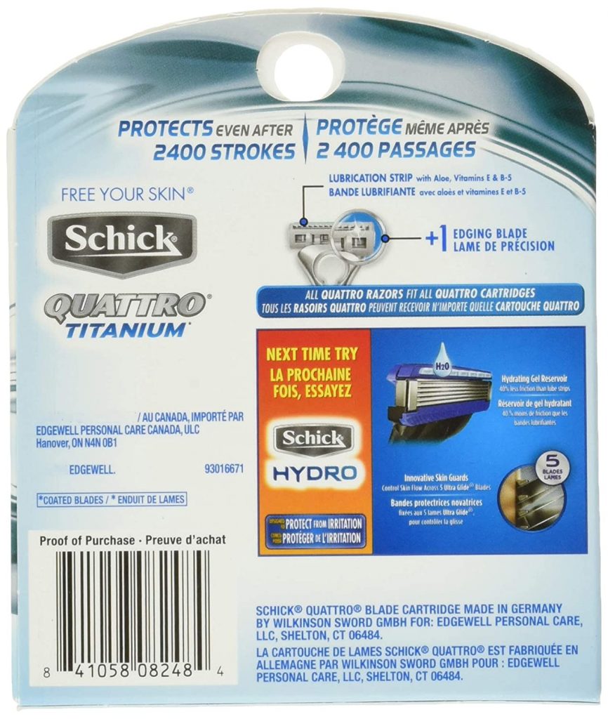 Schick Quattro Titanium Razor Blade Refills BoldProducts USA