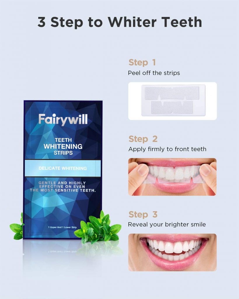 Fairywill Teeth Whitening Strips For Sensitive Teeth BoldProducts USA