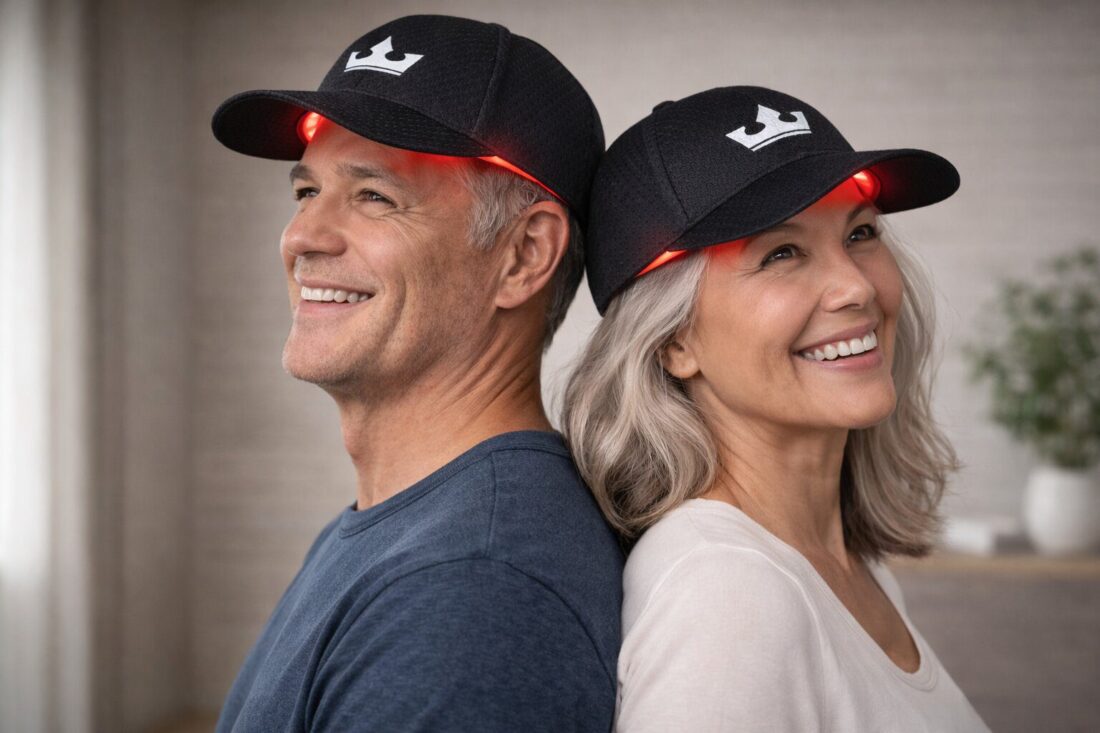 Men and women wearing the Bold Laser Pro cap